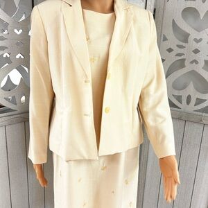 Norton McNaughton Petites Cream Dress with Jacket Size 10P